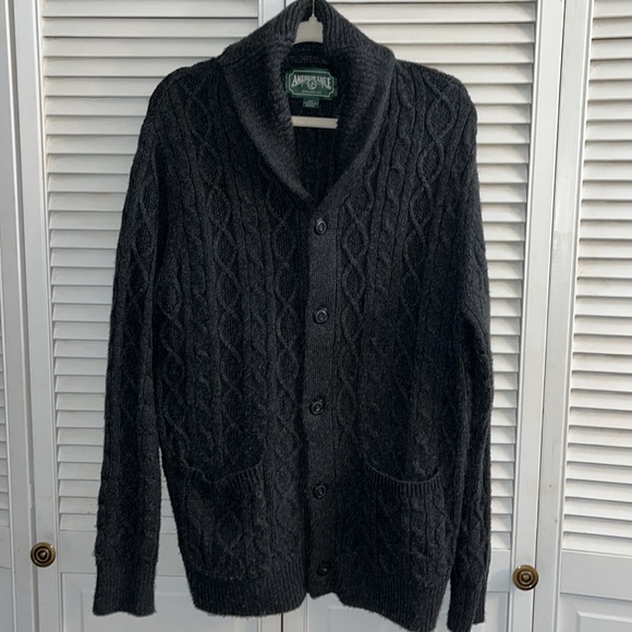 90’s Y2K American Eagle 🦅 Chunky Cable Knit Grandpa button down sweater …
